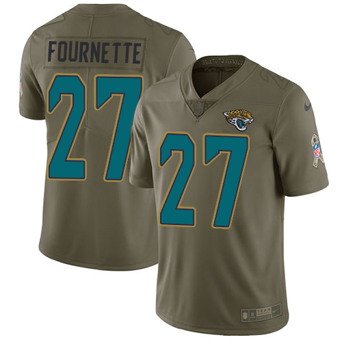 Jacksonville Jaguars #27 Leonard Fournette Olive Youth Stitched NFL Limited 2017 Salute to Service Jersey